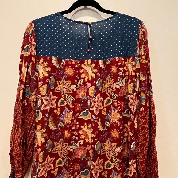Matilda Jane Blue and Orange Floral Blouse - Picture 2 of 3